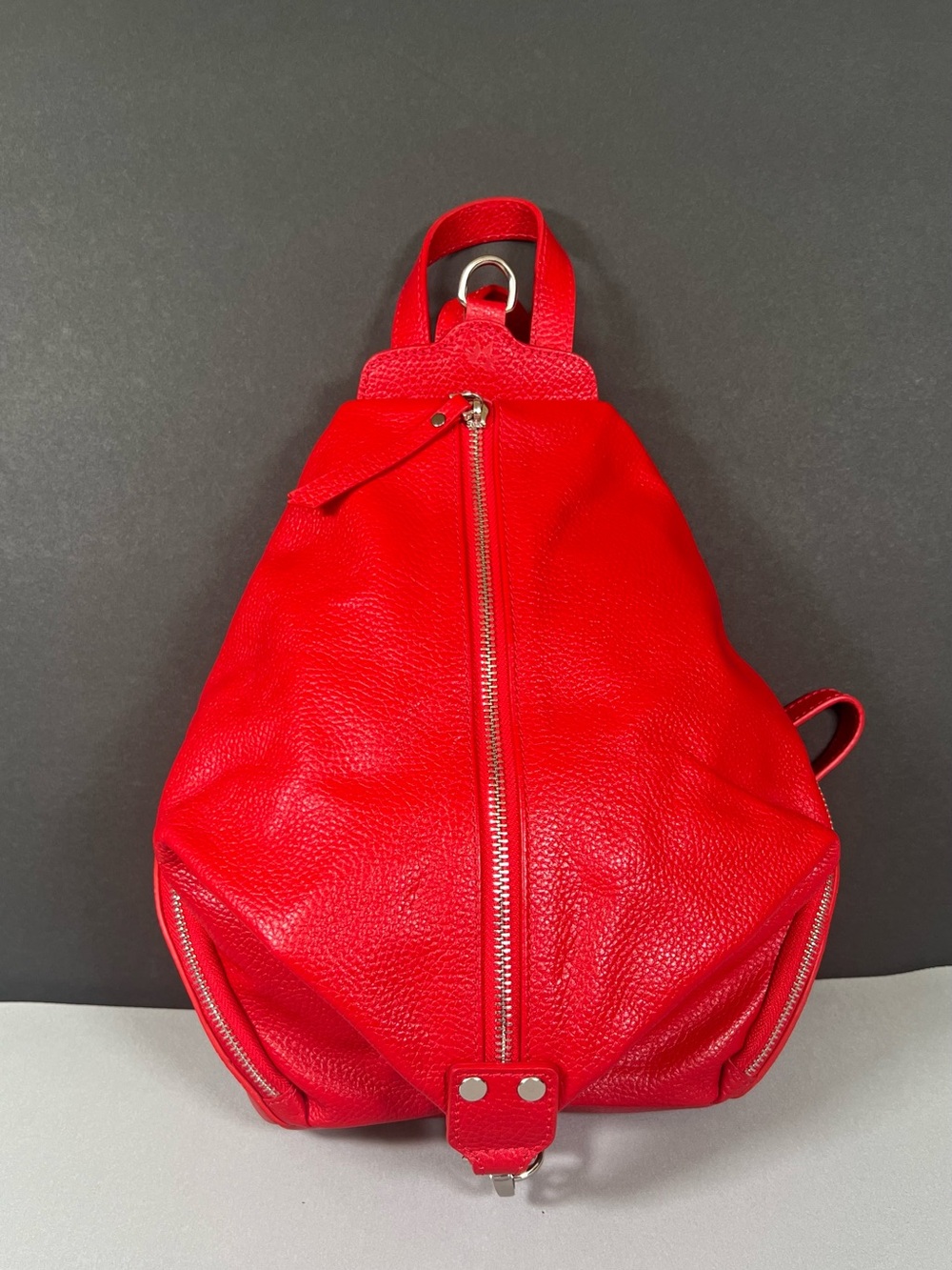 Red 100% Authentic Leather Women's Backpack